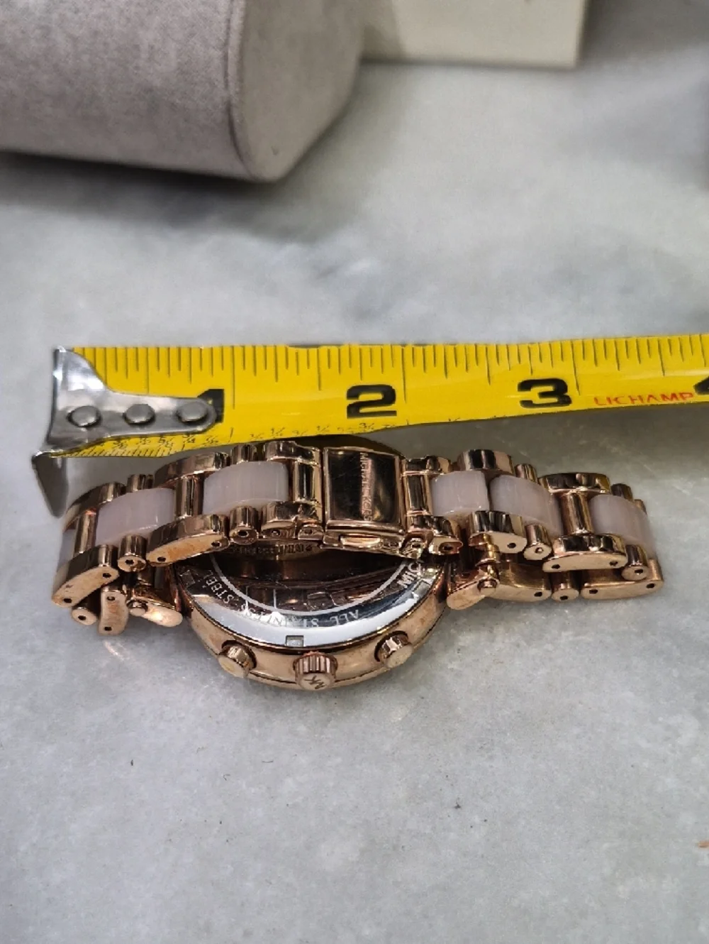 Michael Kors Rose Gold and Pink Dial Crystal-Accent Chronograph Watch - Picture 3 of 8